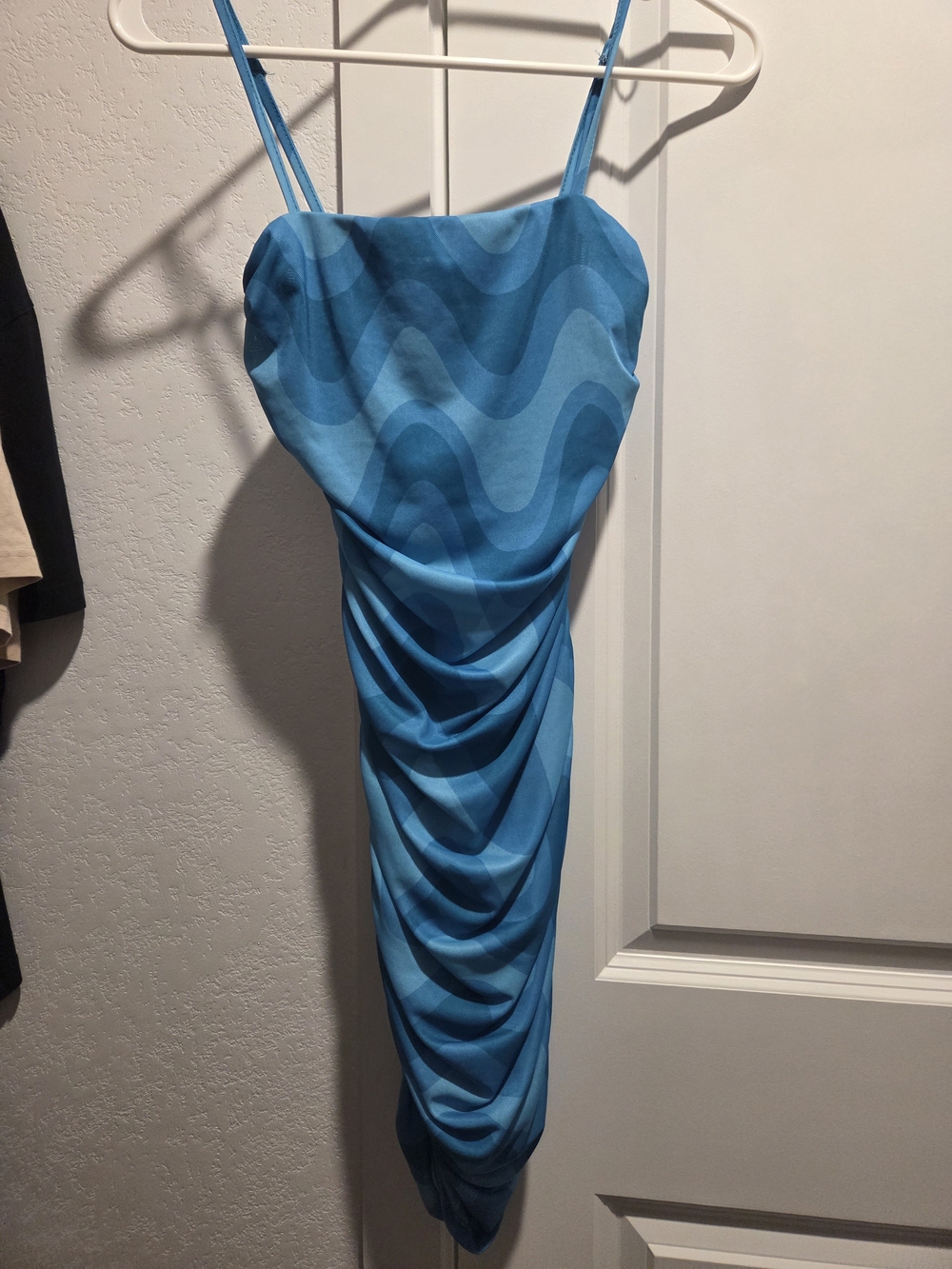 Forever 21 Blue Wave Draped Midi Slip Dress